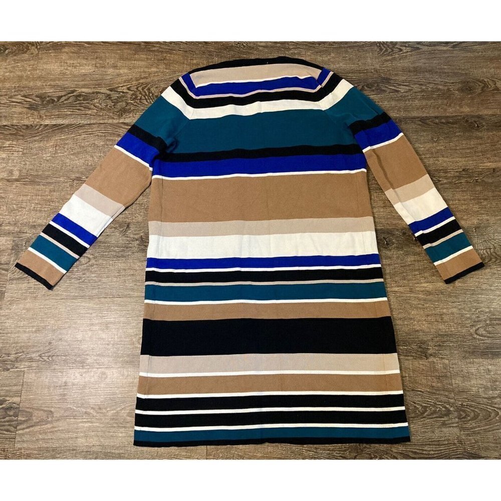 Calvin Klein Women’s Striped Flyaway Topper Jacket Cardigan Longline Size Large - Picture 13 of 13